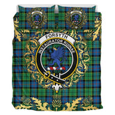 Forsyth Ancient Tartan Crest Bedding Set - Golden Thistle Style
